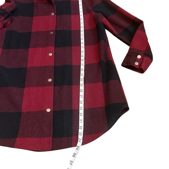 BB Dakota Eldridge Jacket- Red Plaid Brushed Wool Shacket- Size Medium - Picture 12 of 12
